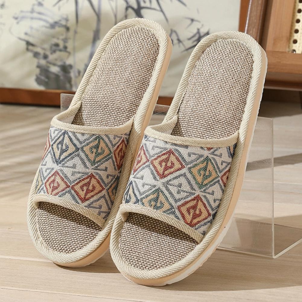 Women'S Shoes For Flat Feet - Vier-Jahreszeiten-Leinenpantoffeln für Paare, atmungsaktive Hausschuhe, rutschfeste