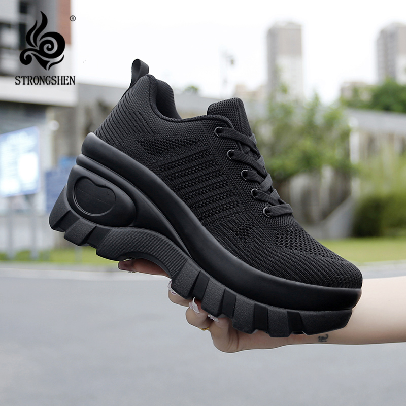 Women Shoes Qc - Strong shen Frauen Plattform Trainer Turnschuhe