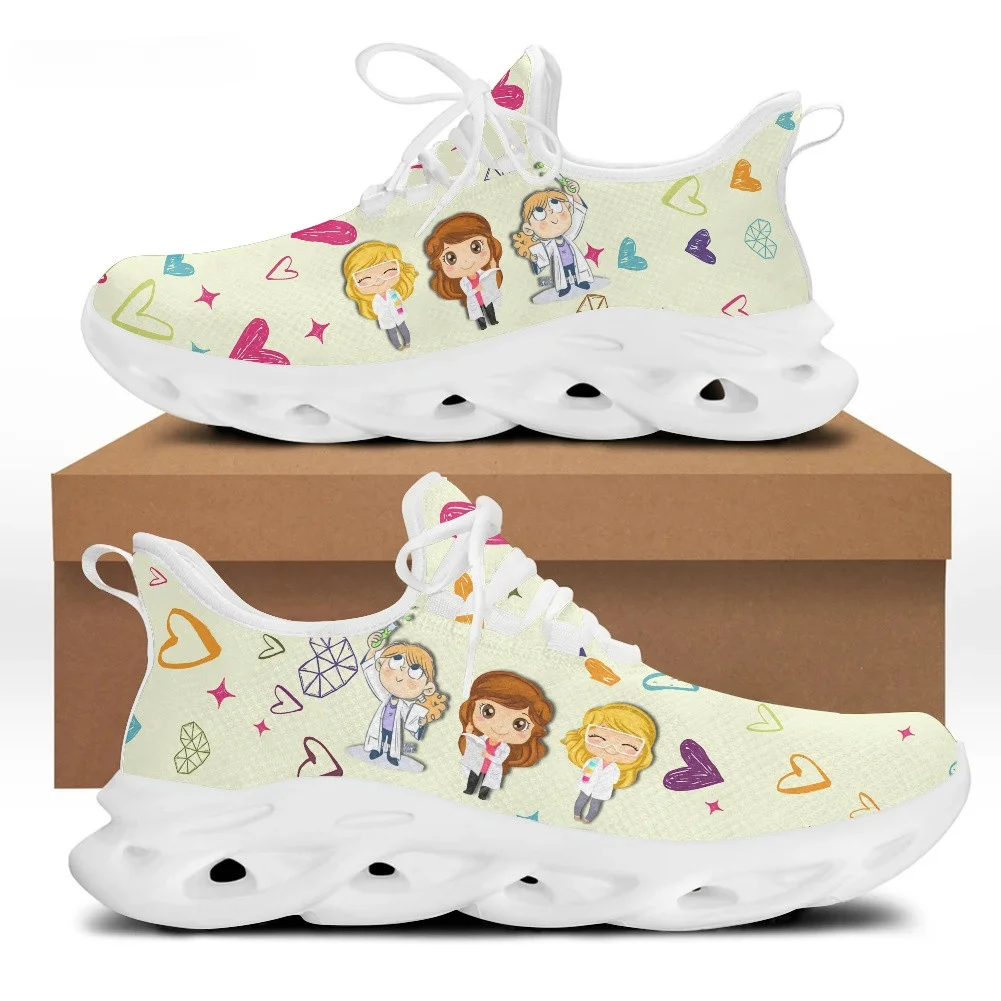 Women Shoes Sneakers - Niedliche Cartoon-Arzt-Krankenschwester-Schuhe für Damen, leichtes Mesh,