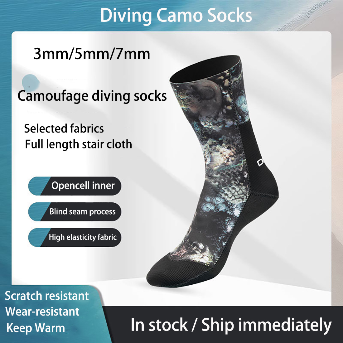 Women'S Shoes For Neuropathy - 3/5/7mm Neopren Camo Tauchen Socken Nicht-slip