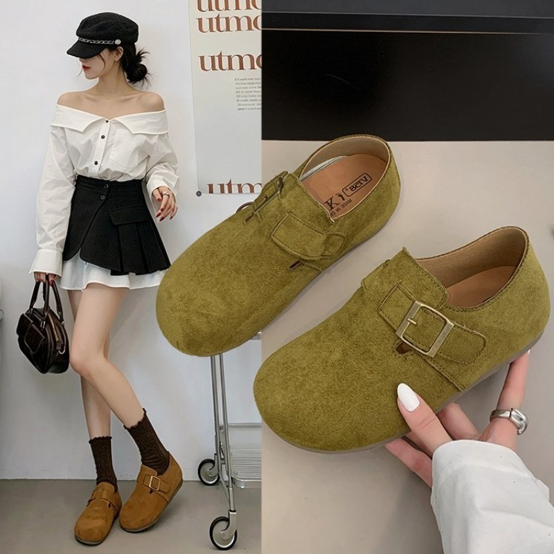Women'S Shoes For Flat Feet - Damen Wildleder-Schuhe mit geschlossenem Rücken, quadratischer