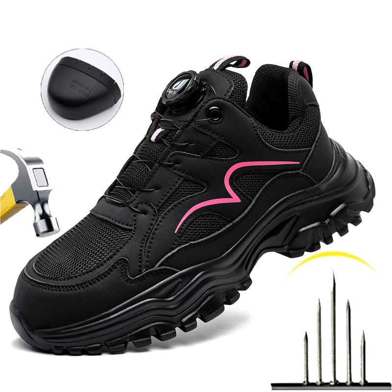 Women'S Shoes Hike - Damen-Arbeitsschuhe mit Stahlkappe, leichte, unzerstörbare Sicherheitsschuhe,