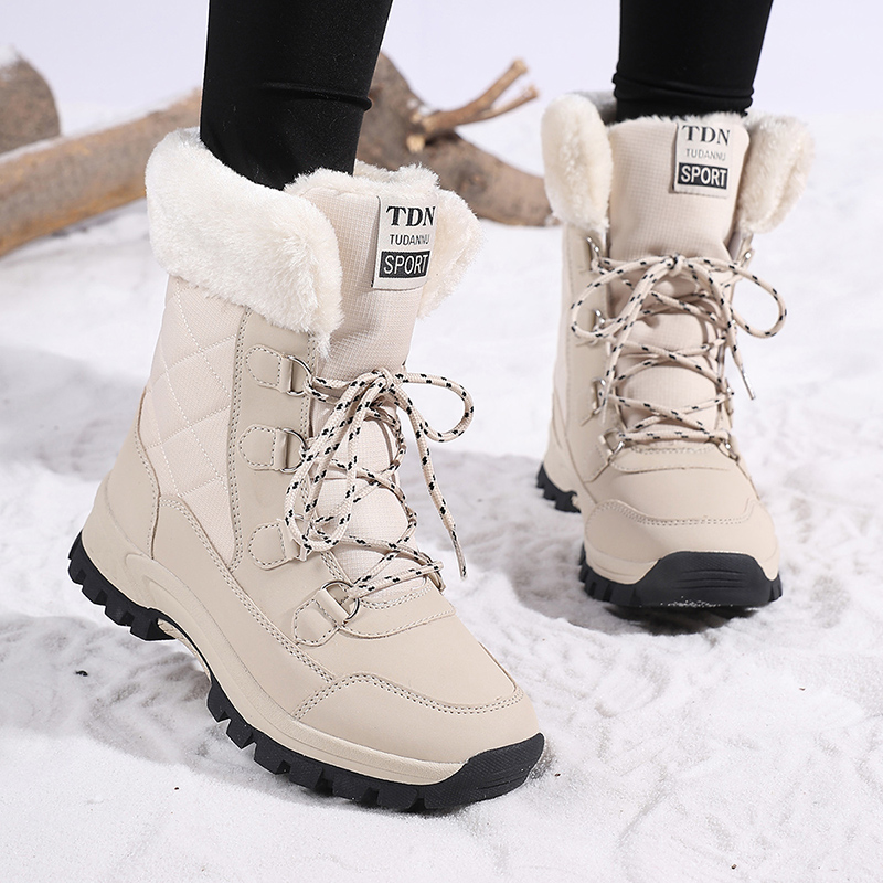 Women'S Shoes Hike - Winter Damen Schneestiefel Wasserdichte Ledersneaker Super