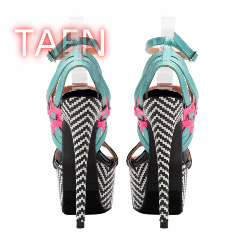 Mehrfarbige Riemchen-Absatzsch – Strappy Heeled Sandals Bewertung und Preis