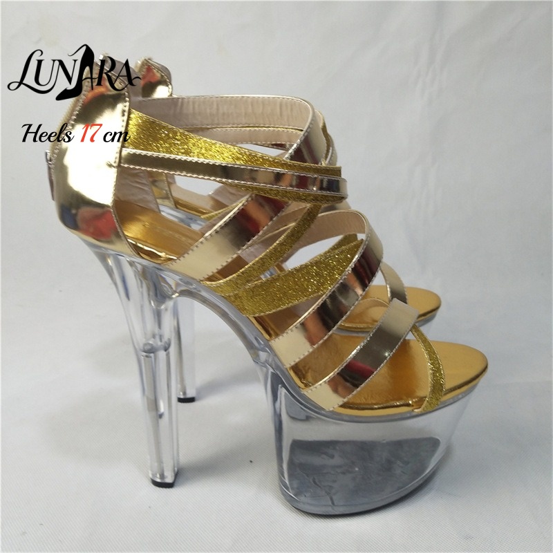 17cm/7 Zoll goldene Metallic-R – Strappy Heeled Sandals Bewertung und Preis