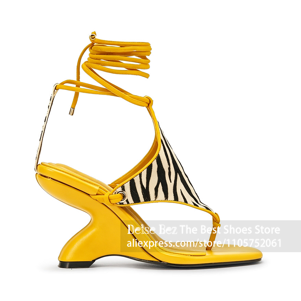 Zebra-Print Schnür-Sandalen mi – Strappy Heeled Sandals Bewertung und Preis